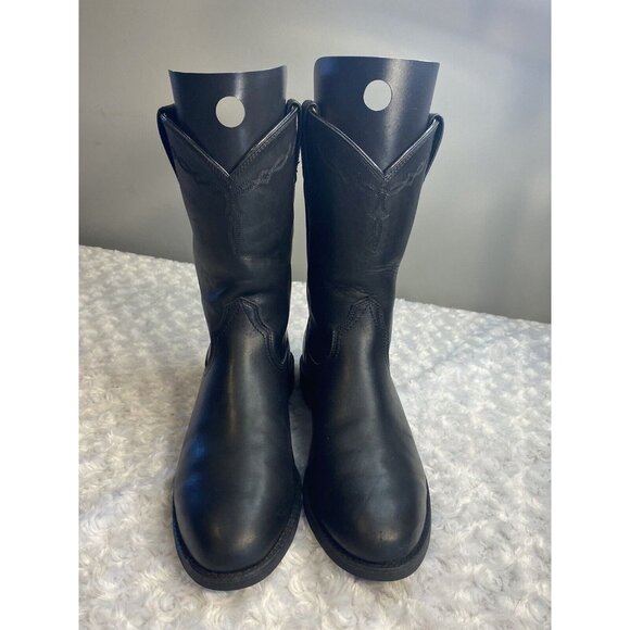 Ariat Black Leather Boots Heritage Roper Style 35501 Size Men’s 8.5 D - Picture 7 of 16